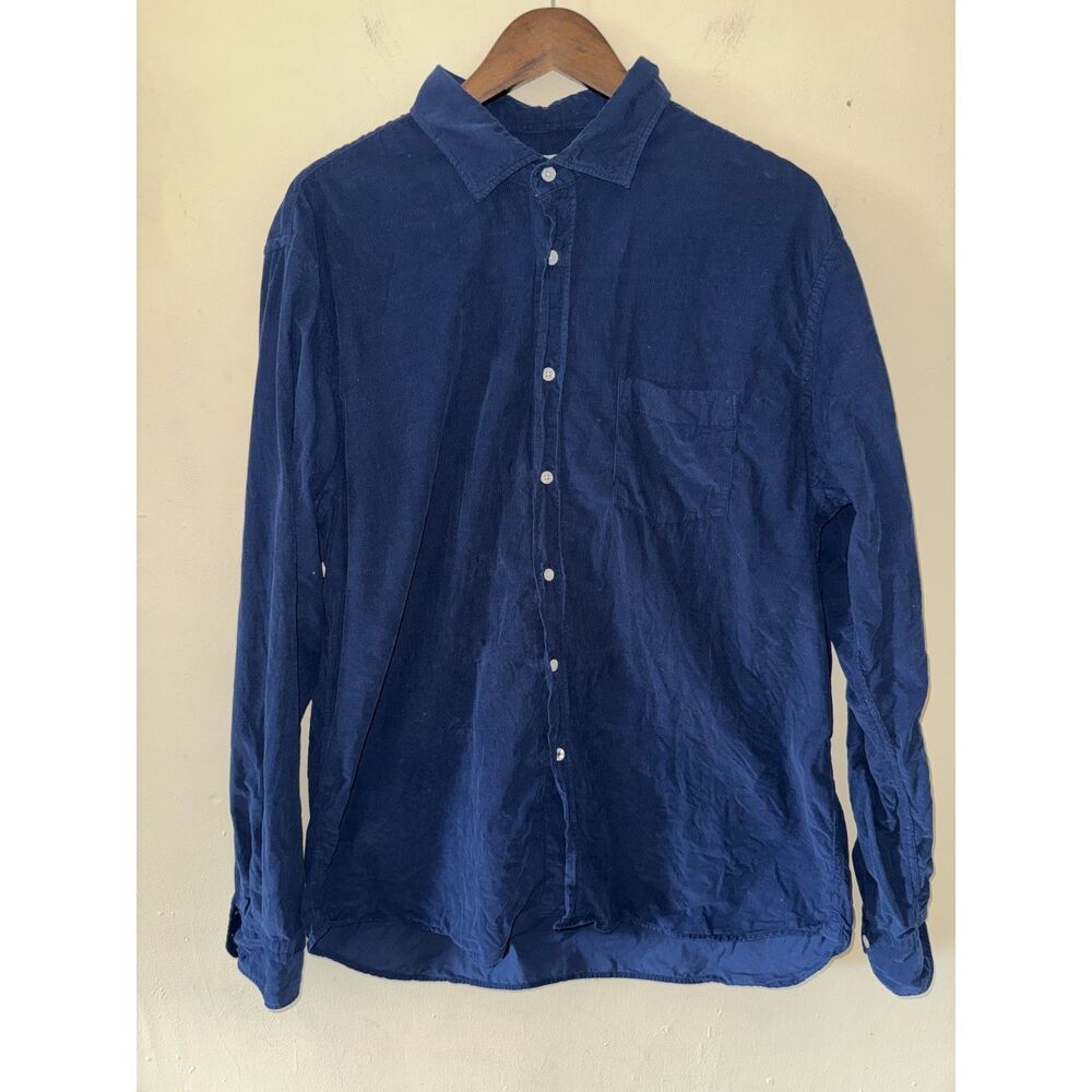 Hartford Alternative Classics Blue Corduroy Button Down Shirt Size XXL